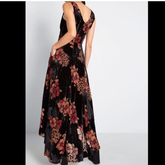 NOT FOR SALE ModCloth X Collectif Velvet Floral High Low Dress - Picture 3 of 12